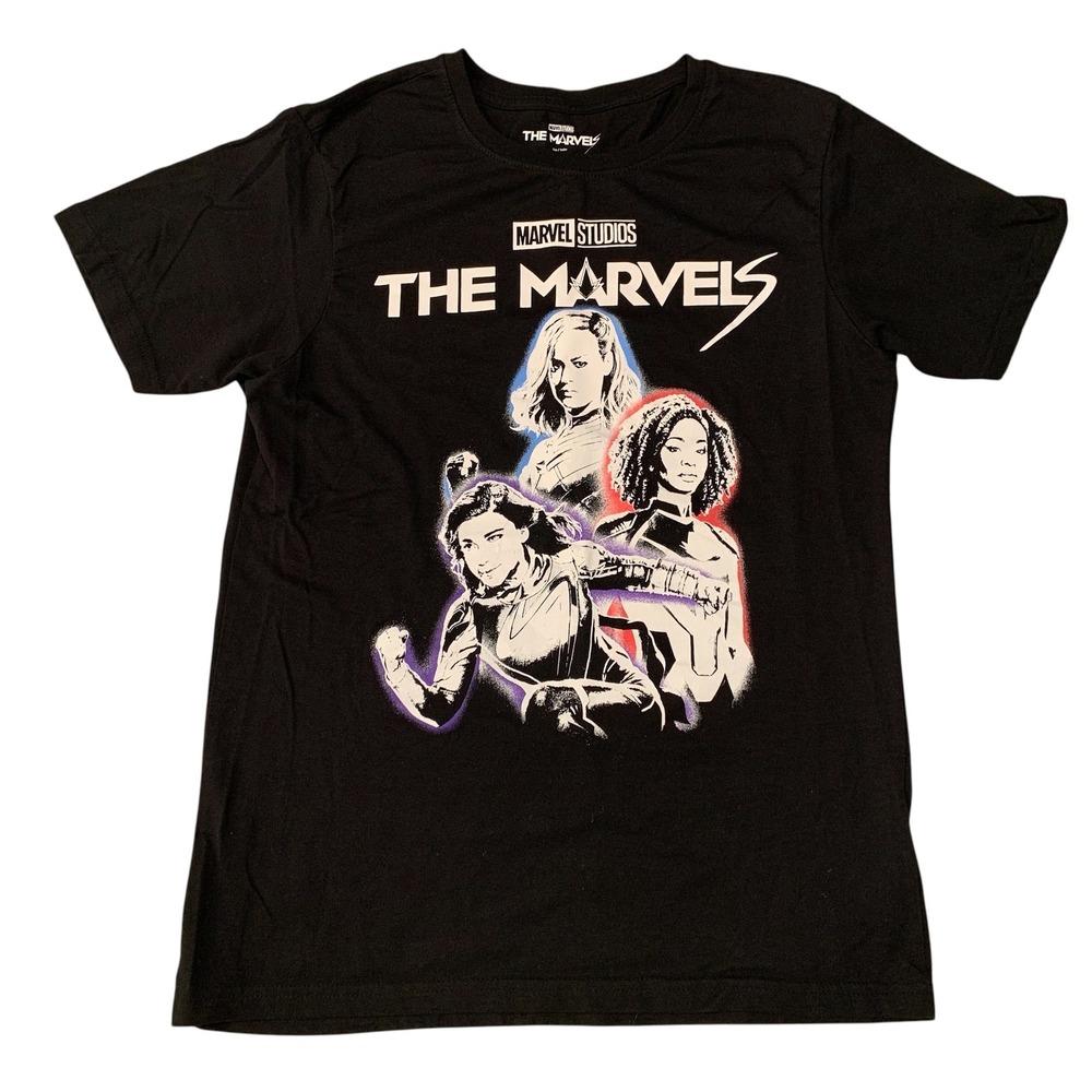 Marvel Studios The Marvels Graphic T-Shirt Women's Medium Black Captain Marvel